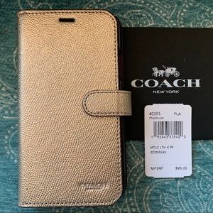 BRAND NEW COACH iPhone X Folio Wallet Case
